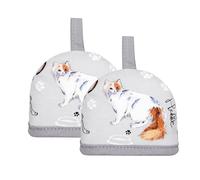 Set of 2 Egg Cosy Cosies Farmer Kitchen Egg Warmer Kitchen Decoration for Breakfast Eggs Covers (Grey Cats)