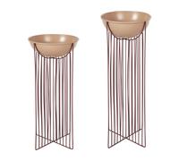 Set of 2 Elevated Plant Pots FICARIA Metal 22 cm Pink
