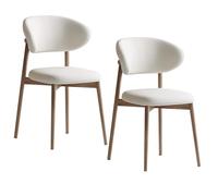 Set of 2 Ergonomic Dining Room Chairs Comfy Curved Backrest Wood Occasional Chairs for Home Office Reading & Lounge StylishDesign