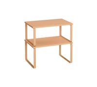 Set of 2 Expandable Kitchen Spice Rack Stackable, Apricot Orange