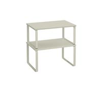 Set of 2 Expandable Kitchen Spice Rack Stackable, Cappuccino Beige