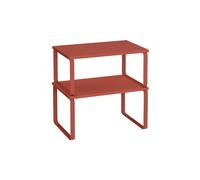 Set of 2 Expandable Kitchen Spice Rack Stackable, Mandarin Red