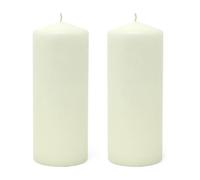 Set of 2 Extra Large Church Pillar Candles | Unscented Ivory Candles with Long Burn Time | Tall Cream Pillar Candles for Home, Garden & Events - 25cm