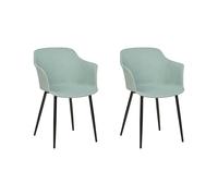 Beliani Set Of 2 Dining Chairs Elim Fabric Mint Green