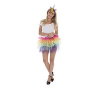 Set of 2 Fabric Rainbow Unicorn Costume Headband and Tutu for Women