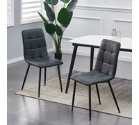 Set Of 2 Faux Suede Leather Dining Chairs Henri Black By Mcc Direct