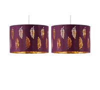 Set of 2 Fern - Burgundy Cut Out 25cm Pendant Lightshades