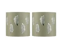 Set of 2 Fern - Sage Green Cut Out 15.5cm Table Lamp Shades First Choice Lighting Green One Size