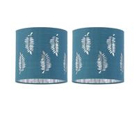 Set of 2 Fern - Teal Cut Out 15.5cm Table Lamp Shades