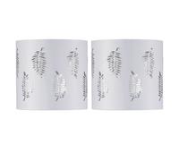 Set of 2 Fern - White Cut Out 15.5cm Table Lamp Shades First Choice Lighting White One Size