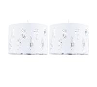 Set of 2 Fern - White Cut Out 25cm Pendant Lightshades First Choice Lighting White One Size