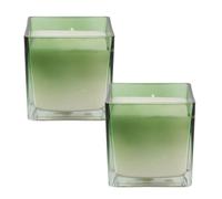 Set of 2 Fig & Apple Scented Candles, 10cm Square Green Ombre Glass Candles | Fig and apple scented candle, Green ombre glass candle, Single wick, 40 hour burn time, 10 cm square, Candle gift