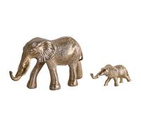 Set of 2 Figurines Elephant SEDLARI Metal Gold