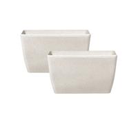 Set of 2 Flower Pot Stone Beige 74 x 32 x 45 cm BARIS