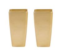 Set of 2 Flower Pots 30 x 30 x 57 cm Gold MODI