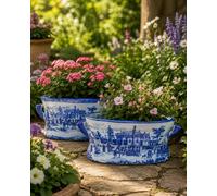 Set of 2 Flower pots Castle design footbath. These Comes In Two Sizes,The Bigger One Is 15.50 X 12 And Smaller One Is 11.50X8 inch