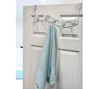Set of 2 Flowers White Over Door Storage Hooks Showerdrape White One Size