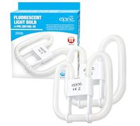 Set of 2 Fluorescent Light Bulb - 2/4 Pin Energy Saving 16w, 28w, 38w Slim Lamp Tube 2d | Long Life Lamp Durable | High Efficiency - Compact Pack Of 2 Tube | 2/4-Pin White (2 x 4 Pin 38 Watt)