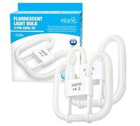 Set of 2 Fluorescent Light Bulb - 2/4 Pin Energy Saving 16w, 28w, 38w Slim Lamp Tube 2d | Long Life Lamp Durable | High Efficiency - Compact Pack Of 2 Tube | 2/4-Pin White (2 x 2 Pin 28 Watt)