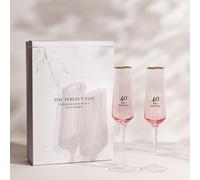 Set of 2 Flute Glasses - 40th Anniversary Amore by Juliana Clear One Size