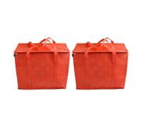 Set of 2 Foldable Insulated Grocery Bags with 35L Capacity and Strong Handles, Cooler Bags for Carrying Hot, Cold, and Fresh Food for Various Activities (With base plate)