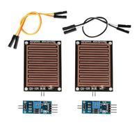 Set of 2 FONGKNOX Rain Drops Sensor 3.3V-5V Rain Drops Detection Moisture Monitor Sensor Humidity Controller Module Weather Module with Relay