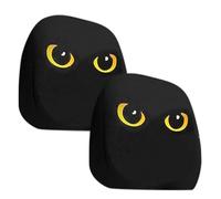 Set of 2 Friendly Face Car Seat Covers - 13 cm Soft Headrest Covers with Cheerful Design, Perfect for Daily Drives, Holiday Travel and as an Gift Idea