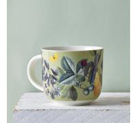 Set of 2 Fruit and Floral Green Mugs Green