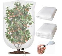 Set of 2 Fruit Tree Netting Bags with Zipper & Drawstring, Garden Plant Protection Bags for Fruits & Blueberries, Large Mesh Bags for Fruit Trees