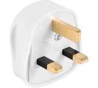 Set Of 2 Fused White Mains Plug - Electric Power Socket Adaptor, UK Standard 3 Pin Plug | Heavy Duty Electric Plugs For Electrical Appliances