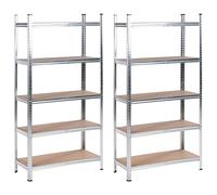 Set of 2 Garage Shelves XITTA Metal 90 cm 40 cm Silver