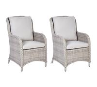 Set of 2 Garden Armchairs CASCAIS PE Rattan Beige