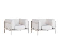 Beliani Set of 2 Garden Armchairs FERRETTI Light Beige