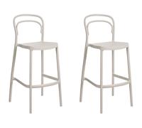 Set of 2 Garden Bar Chairs PORANO Beige