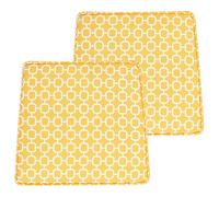 Beliani Set Of 2 Garden Chair Cushions Terni 37 X 34 Cm Yellow