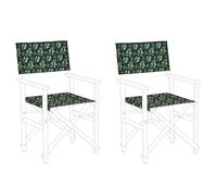 Beliani Set of 2 Garden Chair Replacement Fabrics CINE Dark Green, Green