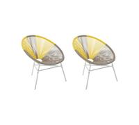 Set of 2 Garden Chairs ACAPULCO PE Rattan Taupe