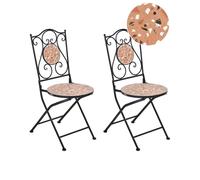 Set of 2 Garden Chairs ADRANO Folding Metal Black