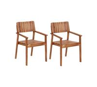 Set of 2 Garden Chairs AGELLO Acacia Wood Light Wood