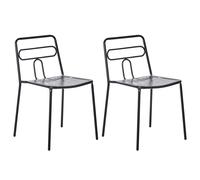 Set of 2 Garden Chairs AGEROLA Metal Black