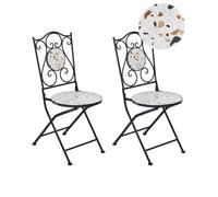 Set of 2 Garden Chairs ARTENA Folding Metal Black