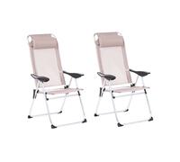 Set of 2 Garden Chairs ASINE Folding Metal Beige