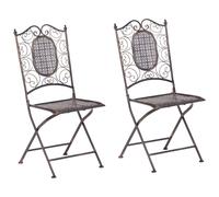 Set of 2 Garden Chairs BORMIO Folding Metal Black