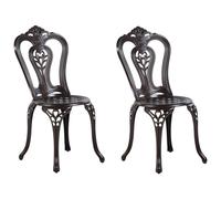 Beliani Set of 2 Garden Chairs BOVINO Metal Dark Brown, Brown