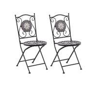 Garden Chair Set of 2 Metal Black CARIATI