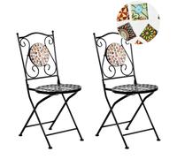 Set of 2 Garden Chairs CASARIO Metal Black