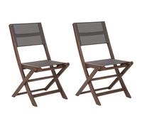 Set of 2 Garden Chairs CESANA Acacia Wood Dark Brown
