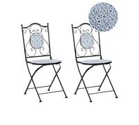 Set of 2 Garden Chairs CHAPECO Folding Metal Black