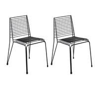 Set of 2 Garden Chairs CHIEVE Metal Black