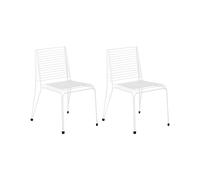 Set of 2 Garden Chairs CHIEVE Metal White